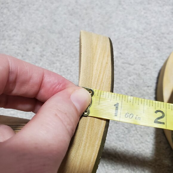 ROBERTO VIANNI Platform Cut-Out Wedge Thong Sandals Flip Flops Leather Women's 8 - Picture 13 of 13